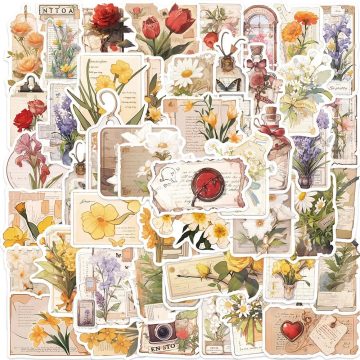 Vintage Plants Flower Aesthetic Stickers for Phone Bike Skateboard