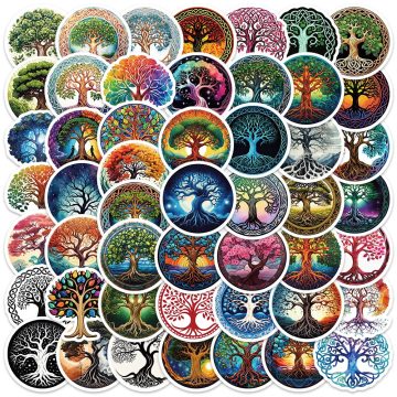 Mysterious Life Tree Stickers for Nature-Themed DIY Projects