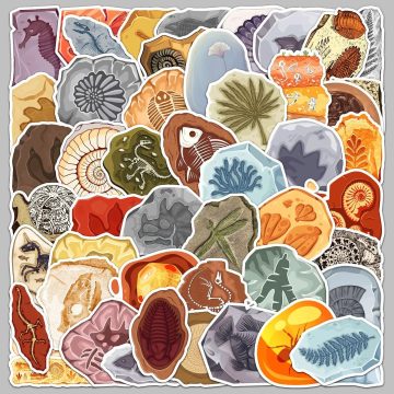 Cartoon Fossil Graffiti Stickers for Helmet, Wall, DIY Decor