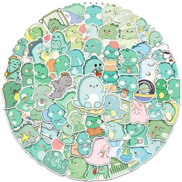Cute Cartoon Dinosaur Graffiti Stickers for Notebook, Laptop, Phone, Luggage, Album Diary