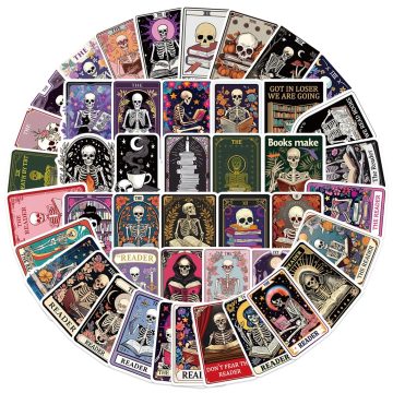 Skull Tarot Cards Book Sticker for Skateboard Notebook Graffiti