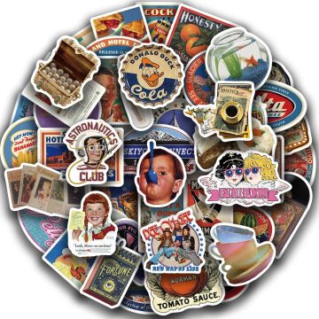 Cool Vintage Retro Stickers for Skateboard, Laptop, Phone, Bike, and Car