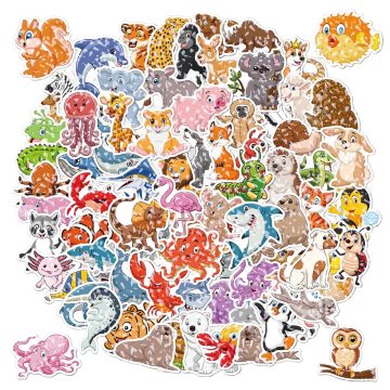 Holographic Kawaii Animal Stickers - Waterproof DIY Decals for Gear