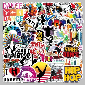Cartoon Dancing Graffiti Stickers for Helmet, Wall, Desktop Decoration