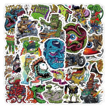Horror Liquid Monster Graffiti Stickers - Cool Decals for Skateboard Laptop Car