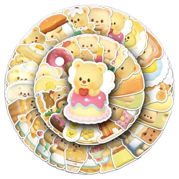 3D Cute Bear Stickers Waterproof Cartoon for Notebook & Skateboard