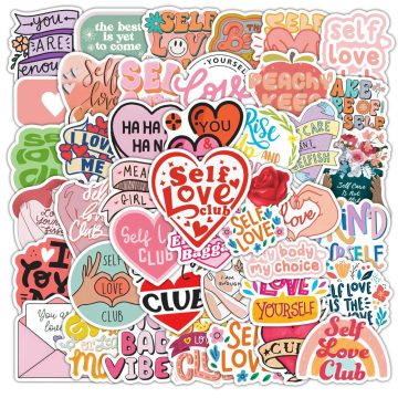 Self Love Motivational Stickers - Waterproof Decals for Phone Luggage Laptop