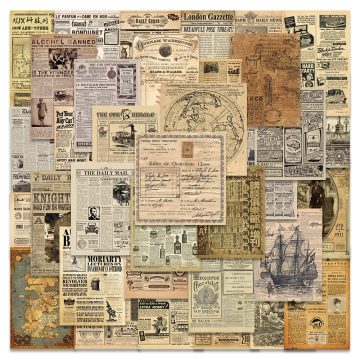 Retro Mini Newspaper Stickers Vintage Graffiti for Laptop & Luggage