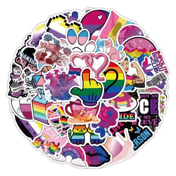 LGBTQ Rainbow Pride Waterproof Stickers For Water Bottle Laptop Phone