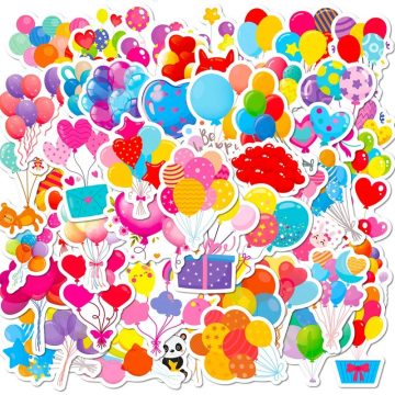 Balloon PVC Sticker - Aesthetic Colorful Korean Stationery for Scrapbooking School