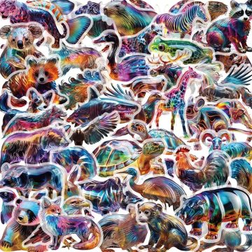 Color Glass Animals PET Sticky Stickers for Korean Stationery DIY Transparent Decoration