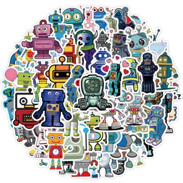 Robot Cartoon Stickers for Skateboard Luggage
