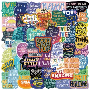 Inspirational English Phrases Stickers for Diary Luggage