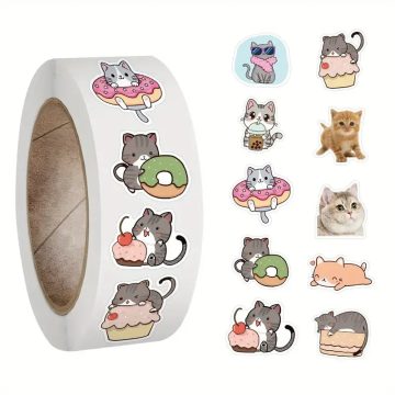 Cute Cat Animal Reward Sticker Kids Motivational DIY Creative Stationery Office Labels