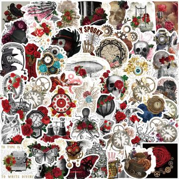 Punk Rose Gothic Stickers for Guitar Luggage