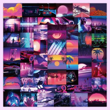 Laser Vaporwave Stickers - INS Aesthetic Skateboard Decals