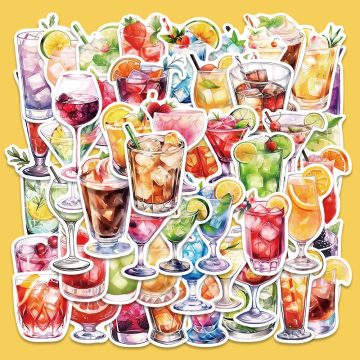 Cartoon Cocktail Graffiti Stickers for Helmet, Wall, DIY Decor