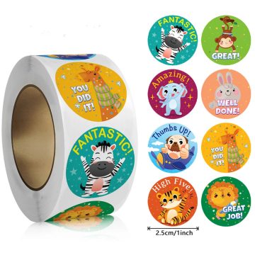 Cute Animals Cartoon Reward Stickers for Kids School Teacher Supplies Classic Toy Gift Decor Sealing