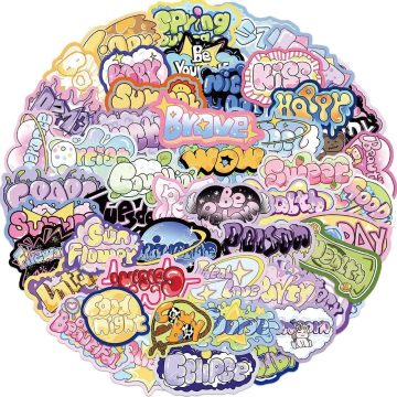 Cute Cartoon Graffiti Stickers, Waterproof PVC for Luggage, Guitar, Cup, Phone, Book