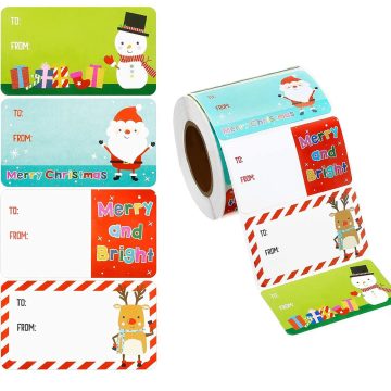 Christmas Stickers Scrapbooking Photo Album Embellishments Decoration Gift Series Rectangle Sealing Label