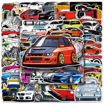 JDM Racing Car Stickers - Waterproof Decals for Skateboard, Motorcycle & Tech