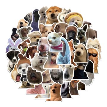 Funny Cat Dog Meme Stickers - Animal Graffiti Decals for Phone Suitcase Wall