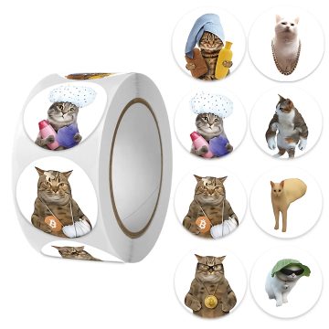 Cartoon Cat Stickers for Kids Party Rewards and Decorations
