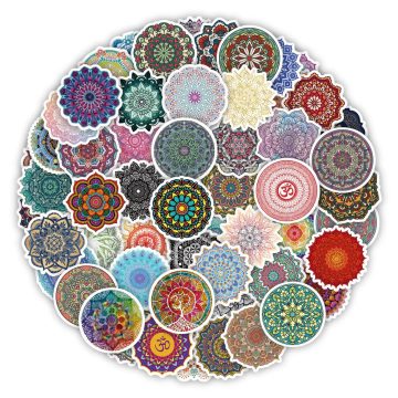 Yoga Mandala Pattern Decals for Helmet Phone Case Car