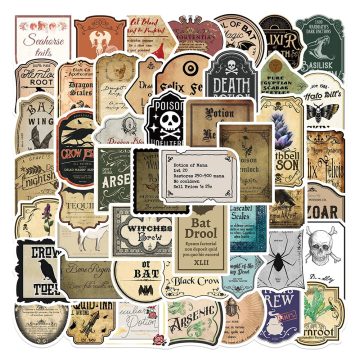 Vintage Potion Label Graffiti Stickers for Skateboard Laptop Motorcycle Car Phone
