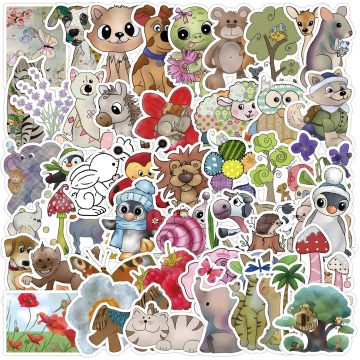 Cute Animal Fairy Tale Graffiti Stickers for Helmet, Wall, DIY Decoration