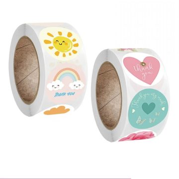 Floral Thank You Stickers for Gift Packaging and Wedding
