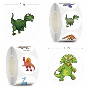 Children Cartoon Dinosaur Pattern Stickers School Teacher Reward Stationery