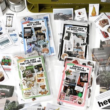 Korean Style Fresh Sticker Note Paper Material Pack for Handbook Diary Collage DIY Scrapbooking Decoration