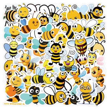 Kawaii Bee Cartoon Stickers - Cute Insect Decal Pack
