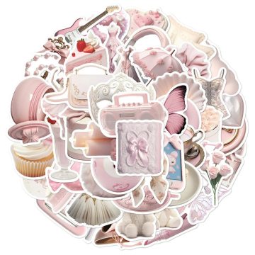 Ballet Pink Girls Stickers - DIY Decals for Scrapbook Phone Skateboard Wall