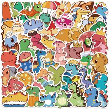 Colorful Dinosaur Graffiti Stickers for Helmet, Wall, and DIY Decoration