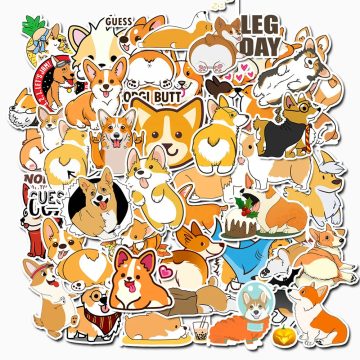 Kawaii Corgi Waterproof Stickers Scrapbooking & Journal Use