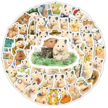Kawaii Hamster Animal Cartoon Stickers - Graffiti DIY for Luggage, Laptop, Phone, Guitar