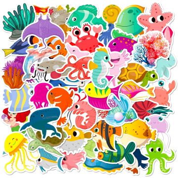 Aquarium Marine Life Stickers for Wall and DIY Decoration