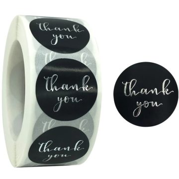 Round Black Thank You Bond Party Seal Stickers for Diary Album Decor