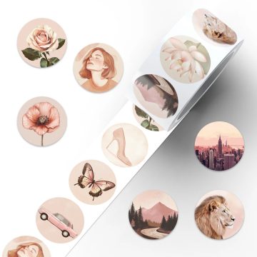 Retro Aesthetic Lady and Flower Art Stickers for Laptop and Guitar