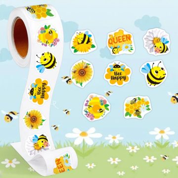 Little Bee Reward Stickers Cute Animal Labels for School Incentives and Stationery