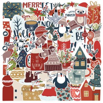 Santa Claus Christmas Cartoon Stickers for Kids Laptop Phone