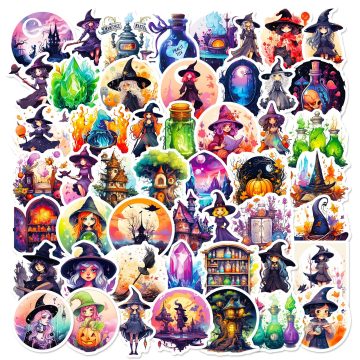Gothic Magic Witch Girl Pharmacist Stickers Scrapbook Fridge Luggage