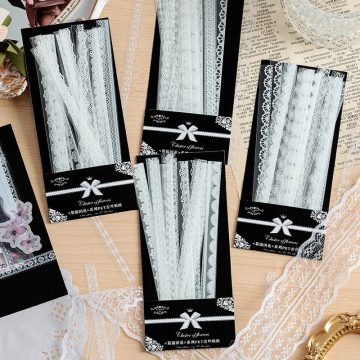 White Lace Aesthetic Stickers for Phone, Diary, and Laptop Decor