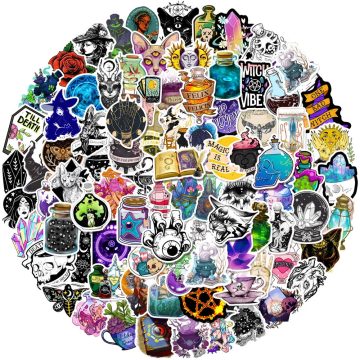 Gothic Magic Apothecary Witch Crystal Stickers