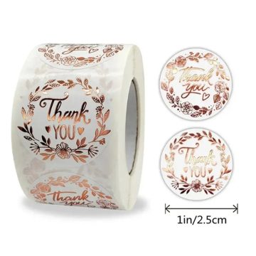 Monogrammed Floral Thank You Stickers Thanksgiving Gift Labels