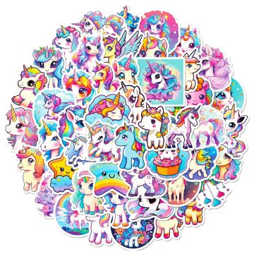 Cartoon Cute Rainbow Unicorn Stickers Aesthetic for Scrapbooking Luggage Wall Car