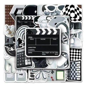 Black & White Cartoon Waterproof Stickers for Skateboard, Snowboard