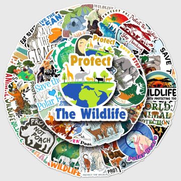 Animal Cartoon Stickers Waterproof Vinyl Decals for Snowboard and Skateboard